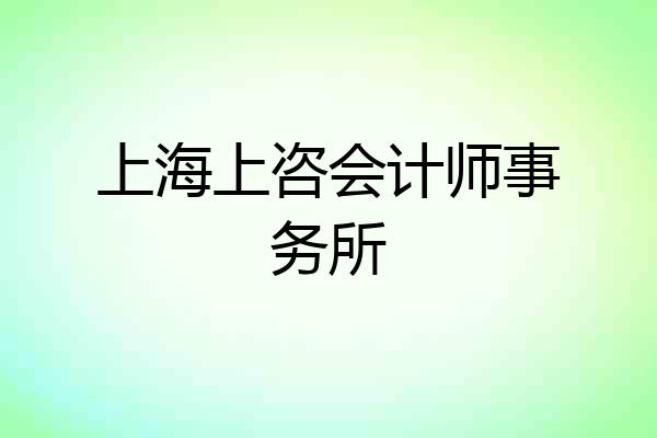 上海上咨会计师事务所