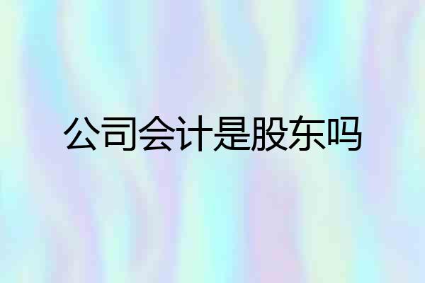 公司会计是股东吗