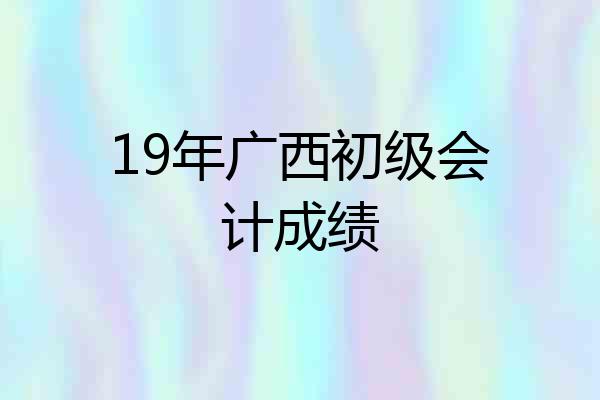 19年广西初级会计成绩