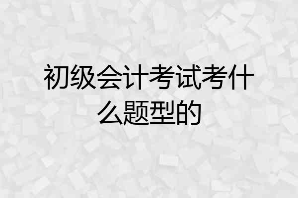 初级会计考试考什么题型的