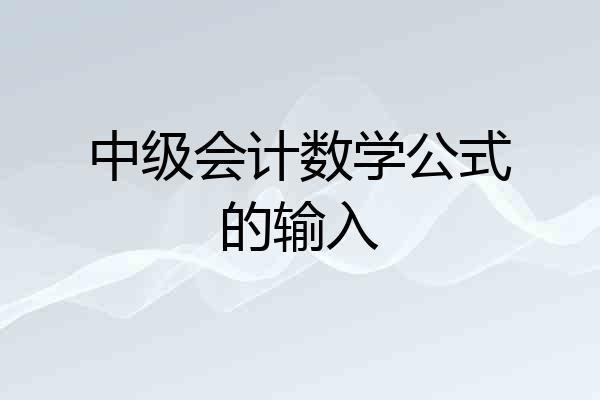 中级会计数学公式的输入