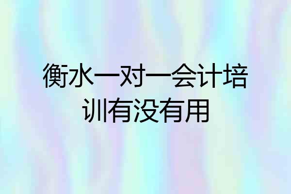衡水一对一会计培训有没有用