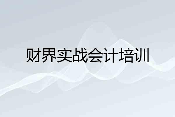 财界实战会计培训
