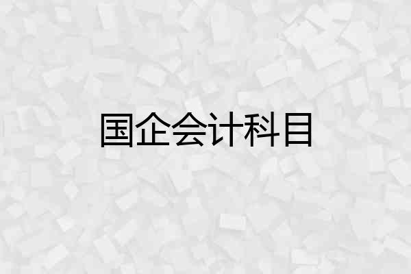 国企会计科目