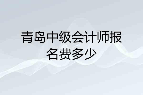 青岛中级会计师报名费多少