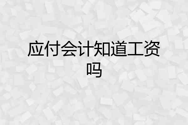 应付会计知道工资吗