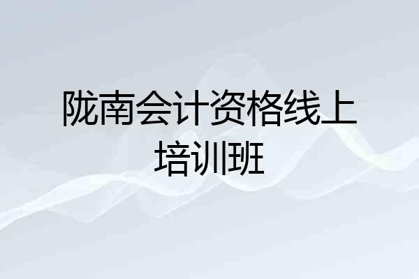陇南会计资格线上培训班