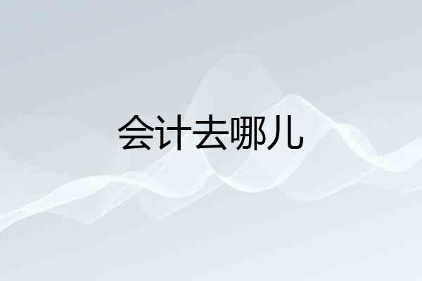 会计去哪儿