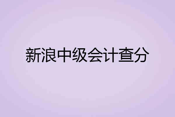 新浪中级会计查分