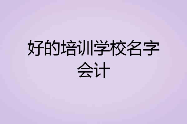 好的培训学校名字会计