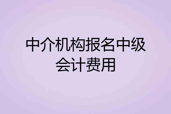 中介机构报名中级会计费用