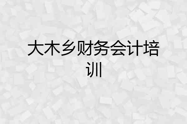 大木乡财务会计培训