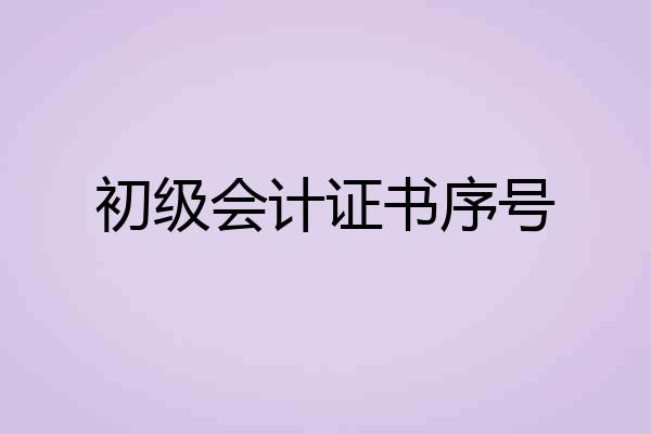 初级会计证书序号
