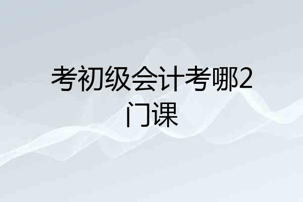 考初级会计考哪2门课