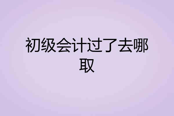 初级会计过了去哪取