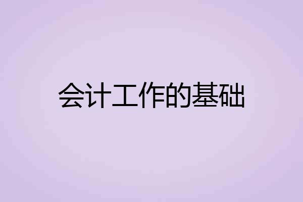 会计工作的基础