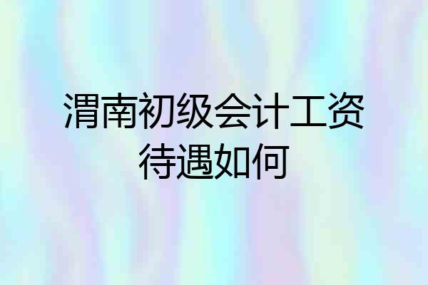 渭南初级会计工资待遇如何
