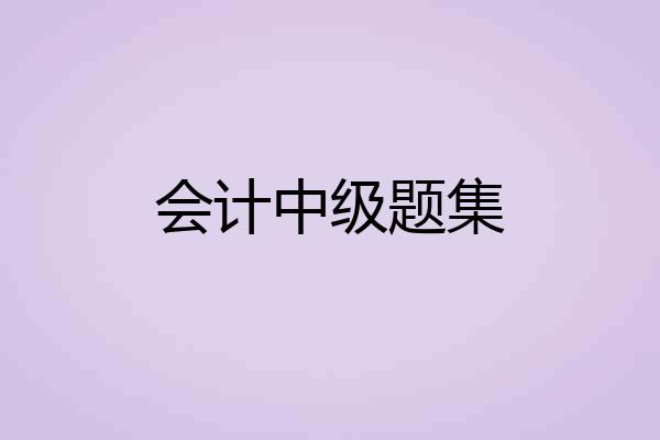 会计中级题集