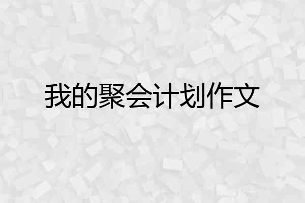 我的聚会计划作文