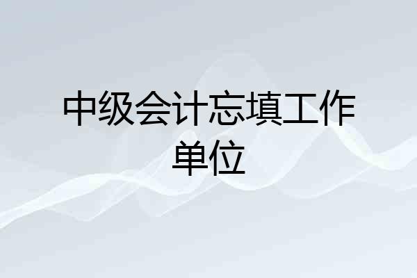 中级会计忘填工作单位
