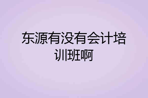 东源有没有会计培训班啊