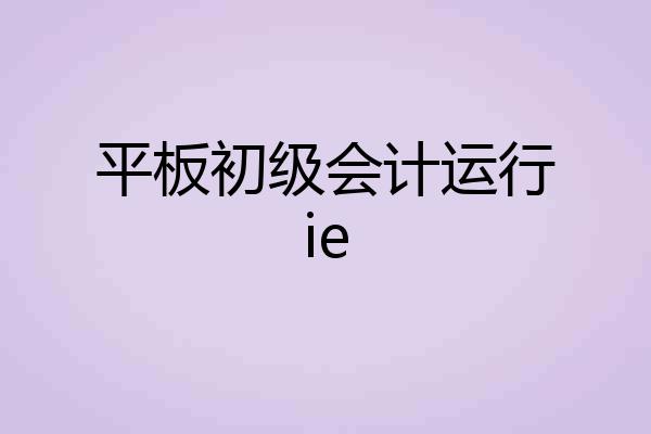 平板初级会计运行ie