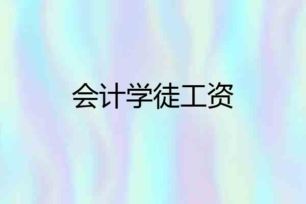 会计学徒工资