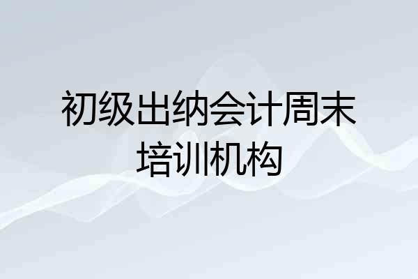 初级出纳会计周末培训机构