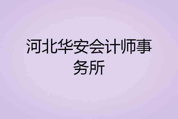 河北华安会计师事务所