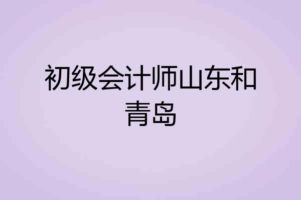 初级会计师山东和青岛