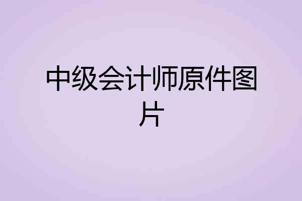 中级会计师原件图片