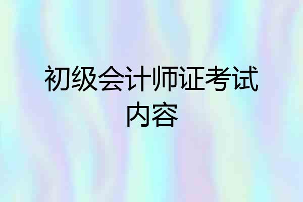 初级会计师证考试内容