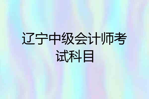 辽宁中级会计师考试科目