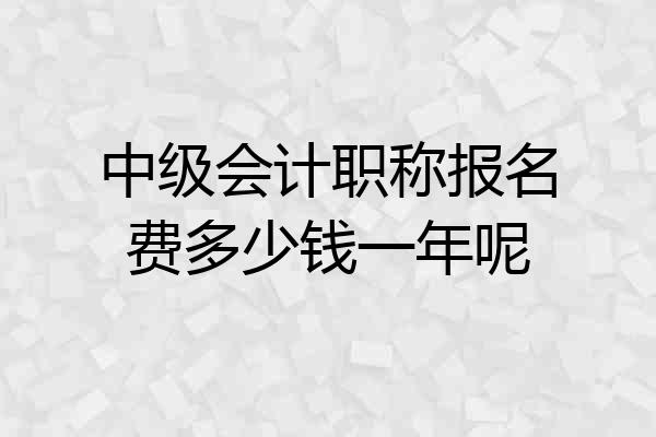 中级会计职称报名费多少钱一年呢