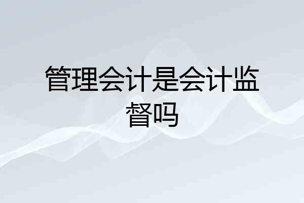 管理会计是会计监督吗