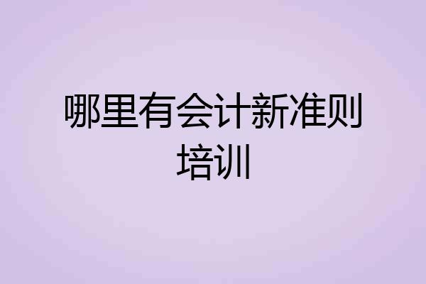 哪里有会计新准则培训
