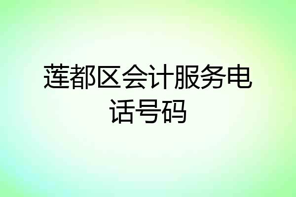 莲都区会计服务电话号码