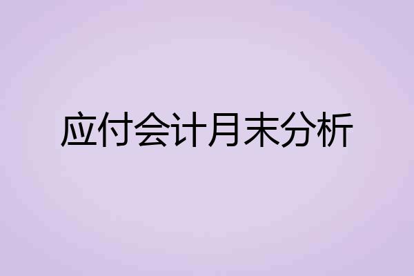 应付会计月末分析