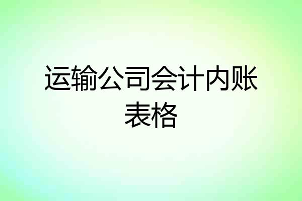 运输公司会计内账表格