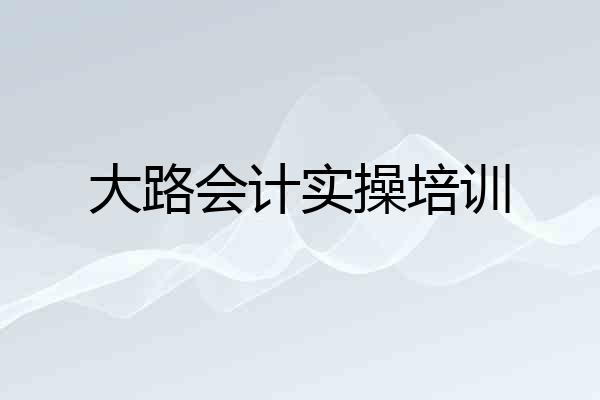 大路会计实操培训