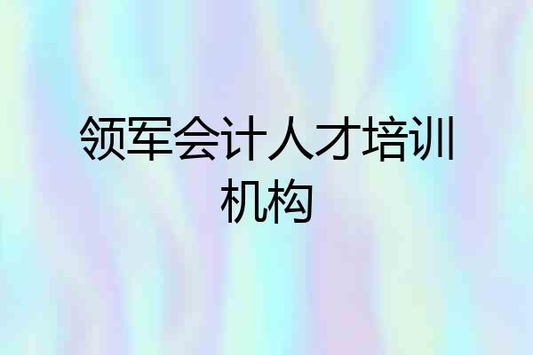 领军会计人才培训机构