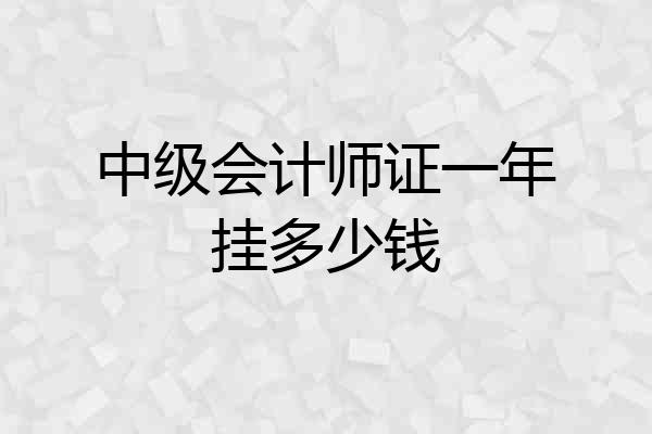 中级会计师证一年挂多少钱
