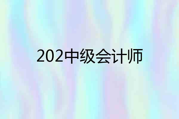 202中级会计师