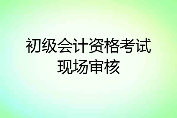 初级会计资格考试现场审核