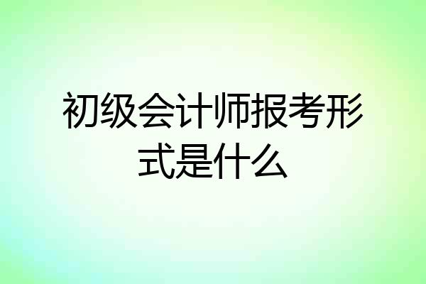 初级会计师报考形式是什么