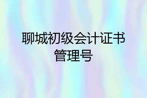 聊城初级会计证书管理号