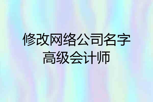 修改网络公司名字高级会计师