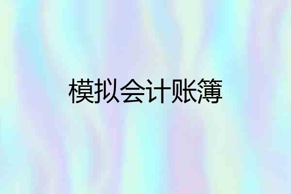 模拟会计账簿