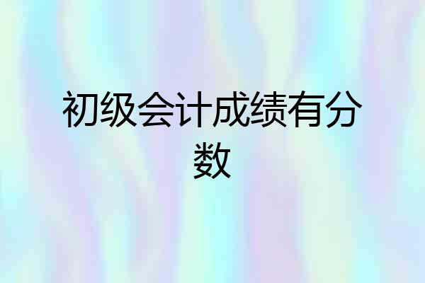 初级会计成绩有分数