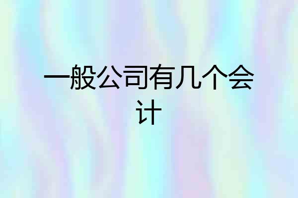 一般公司有几个会计
